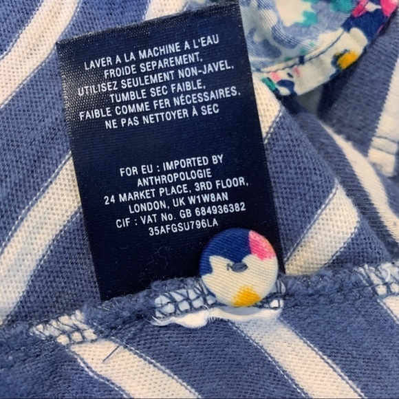 POSTMARK ANTHROPOLOGIE Striped Floral Tunic PEPLUM - Picture 9 of 10